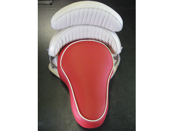 Repaired motorcycle seat.